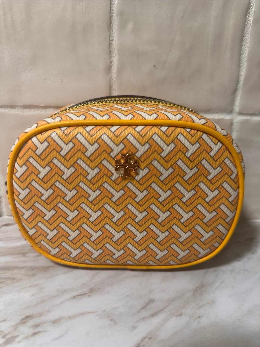Tory Burch Tile T Cosmetic Case Pouch (also known as the Tile T-Zag pouch)